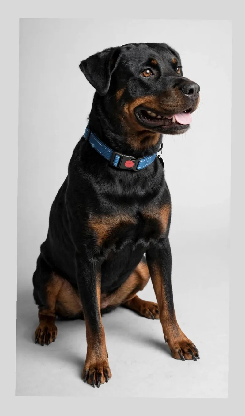 An adult large-sized female Black Rottweiler dog named Cora for adoption in Houston, TX