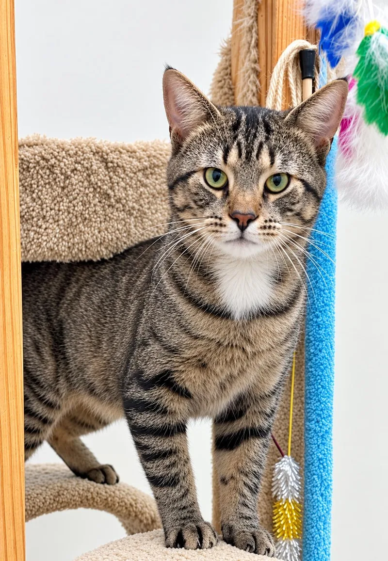 An adult medium-sized male Tabby (Brown / Chocolate) Domestic Short Hair cat named Mr. Hobbs for adoption in Pickerington, OH