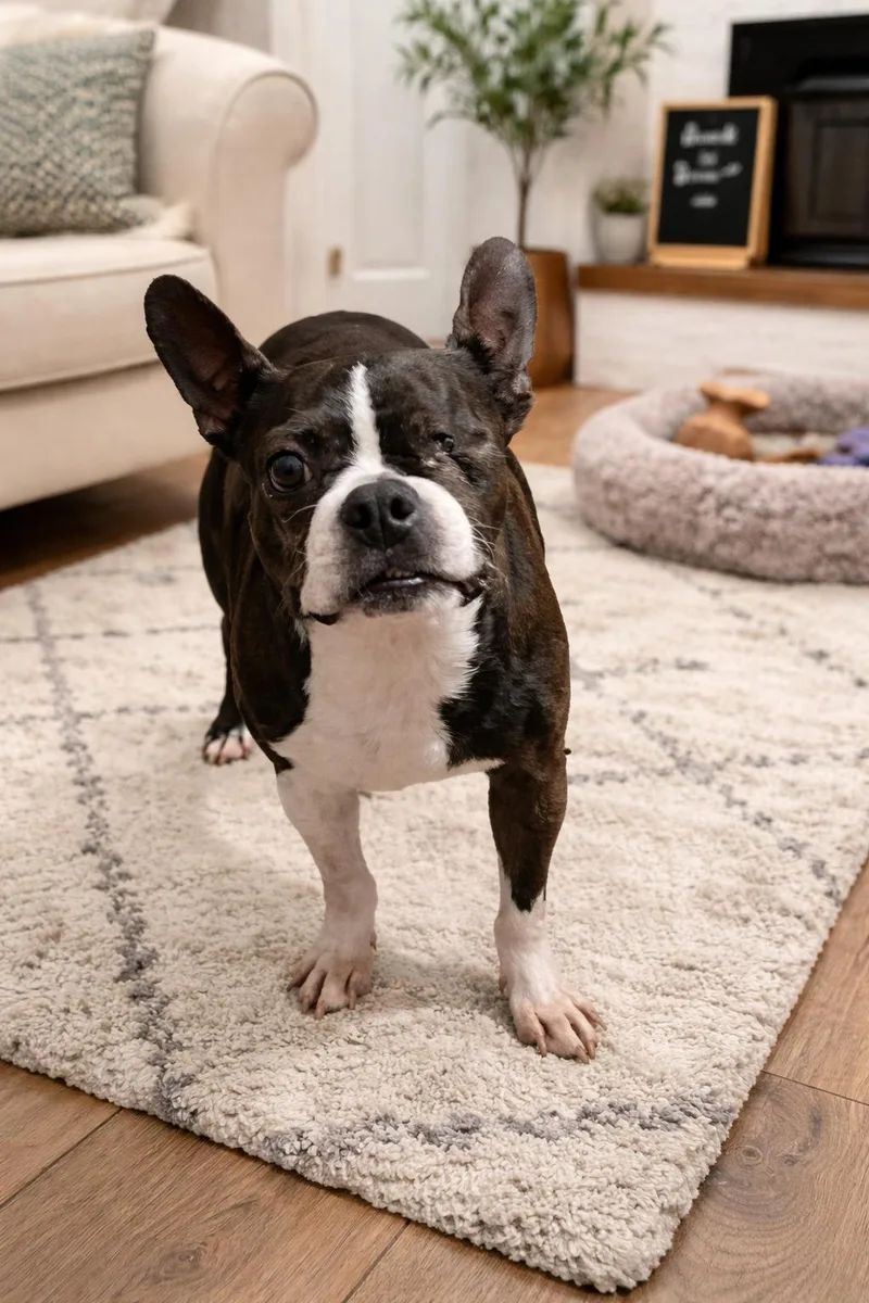 A senior small-sized female Boston Terrier dog named Spicy for adoption in Georgetown , CA