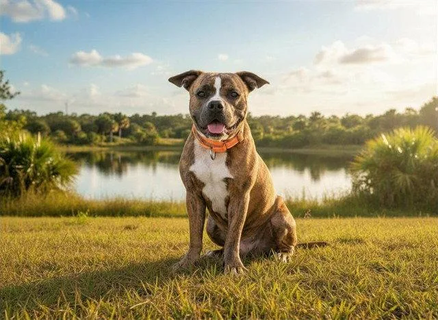 An adult large-sized male Boxer dog named Sunny for adoption in Tavares, FL