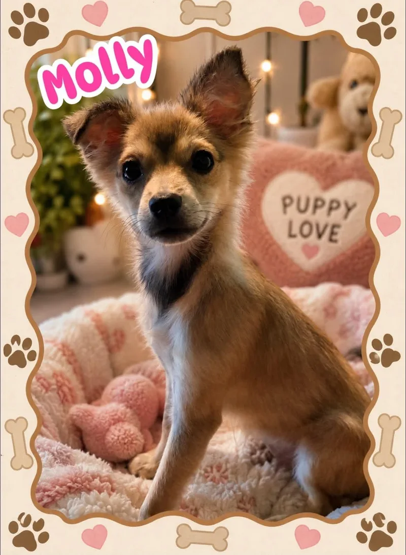 A baby small-sized female Chihuahua dog named Molly for adoption in San Antonio, TX
