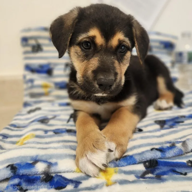 A baby medium-sized male German Shepherd Dog dog named Manhattan for adoption in Fenton, MI