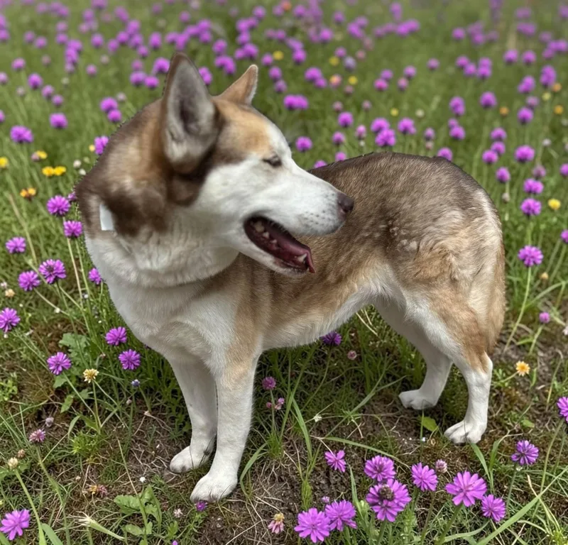 An adult medium-sized female Golden Siberian Husky dog named Ivy for adoption in Ventura, CA