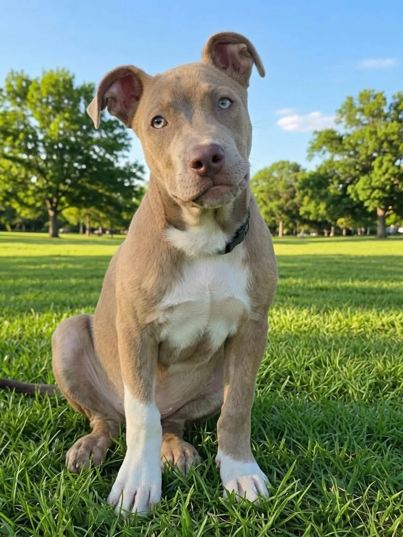 A baby medium-sized male Brindle Pit Bull Terrier dog named Monty for adoption in Wichita Falls, TX
