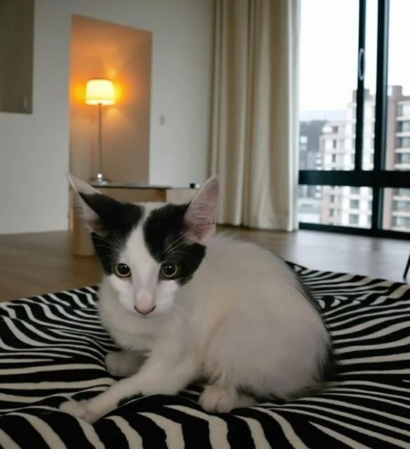 A baby medium-sized male Domestic Short Hair cat named Ziggy for adoption in Castaic, CA