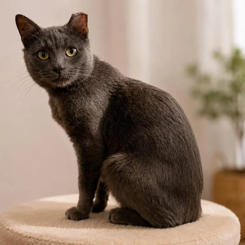 An adult medium-sized male Gray / Blue / Silver Domestic Short Hair cat named Kyle for adoption in Brooklyn, NY