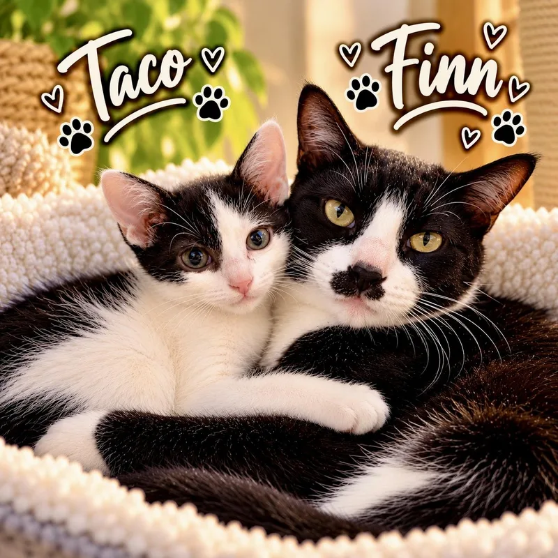 A baby small-sized male Black & White / Tuxedo Domestic Short Hair cat named Taco for adoption in Wilmington, NC