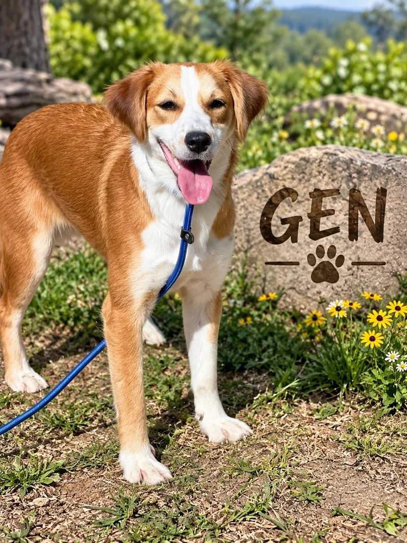 A young medium-sized female Brittany Spaniel dog named Gen for adoption in Orange, CA