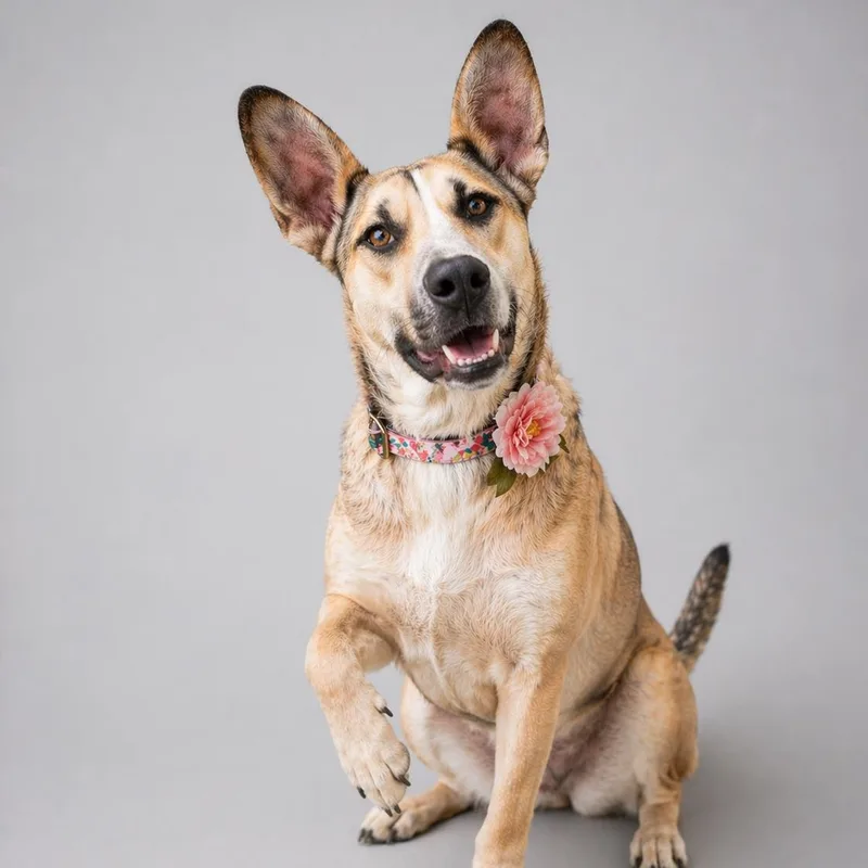 A young medium-sized female German Shepherd Dog dog named Dominique Gs for adoption in Allen, TX