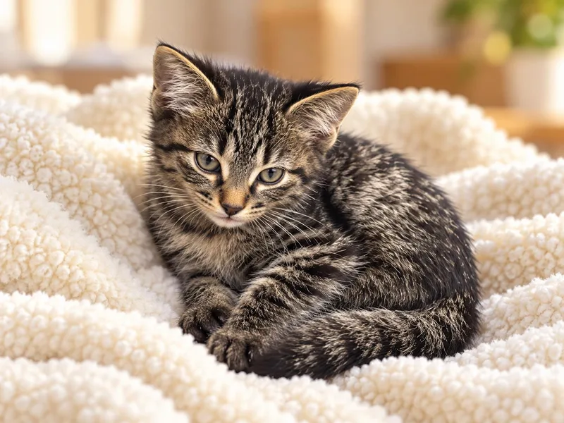 A young medium-sized female Tabby (Brown / Chocolate) Domestic Short Hair cat named Flotsam "Flo" for adoption in Joliet, IL