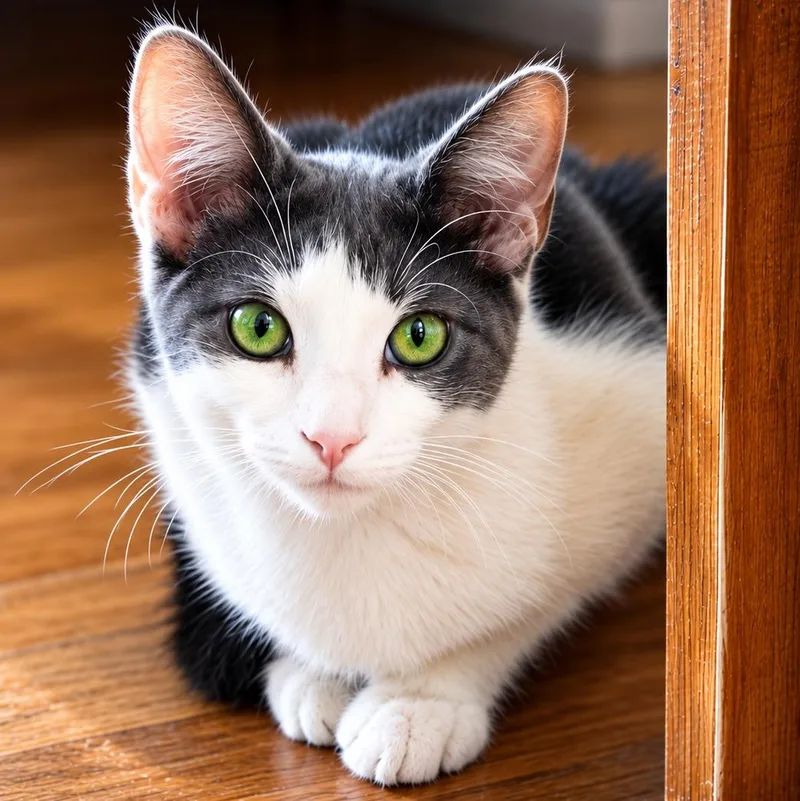 A baby medium-sized male Gray & White Domestic Short Hair cat named Palmetto for adoption in Charlotte, NC