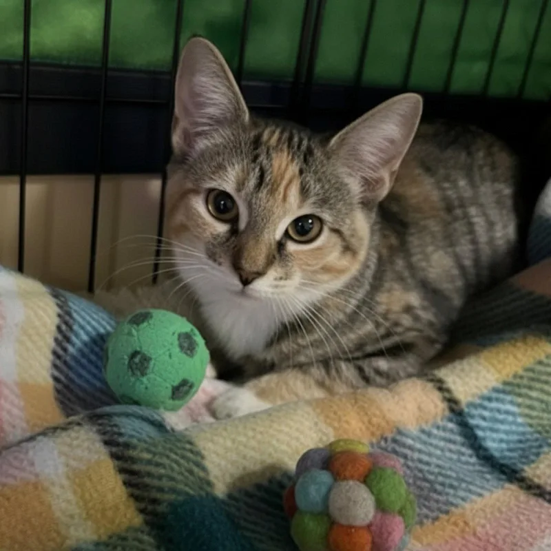 A baby medium-sized female Domestic Short Hair cat named Lily Rose for adoption in Blasdell, NY