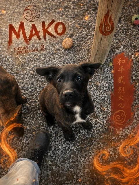 A baby large-sized male Brindle Dutch Shepherd dog named Mako for adoption in Bryson City, NC