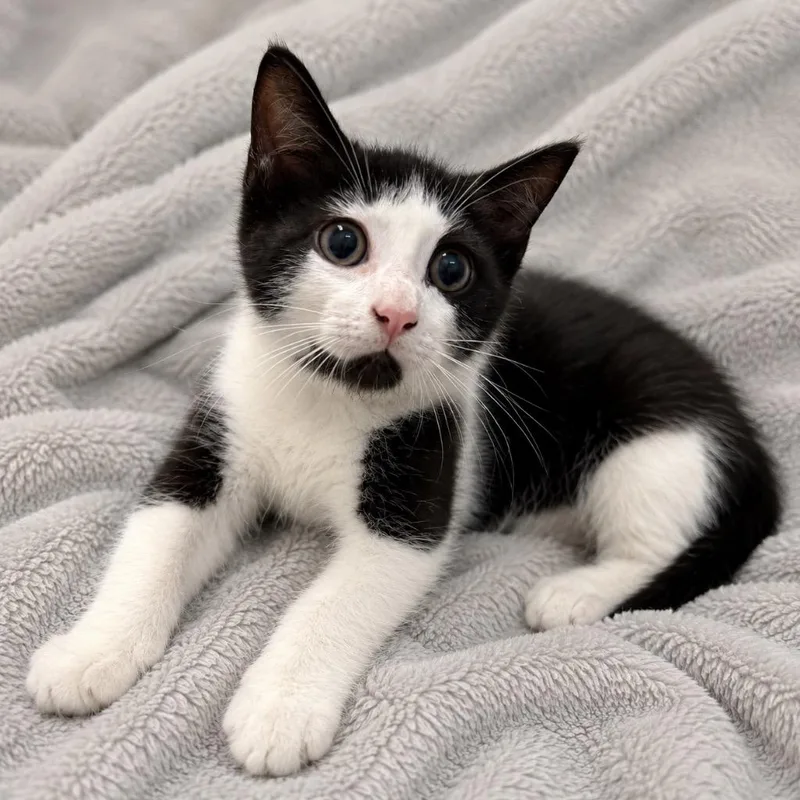 A baby small-sized male Domestic Short Hair cat named Smokey for adoption in Ewing, NJ