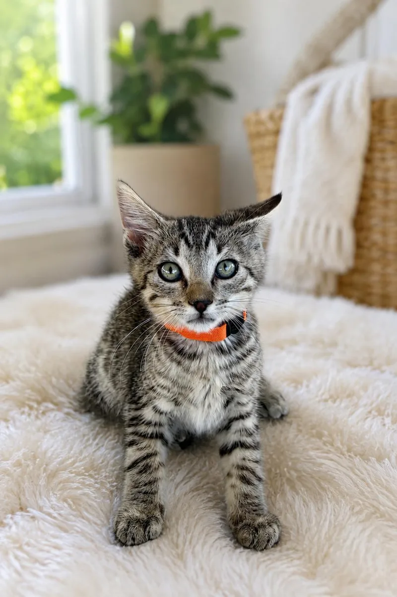 A baby medium-sized male Tabby cat named Brock Napa for adoption in Napa, CA