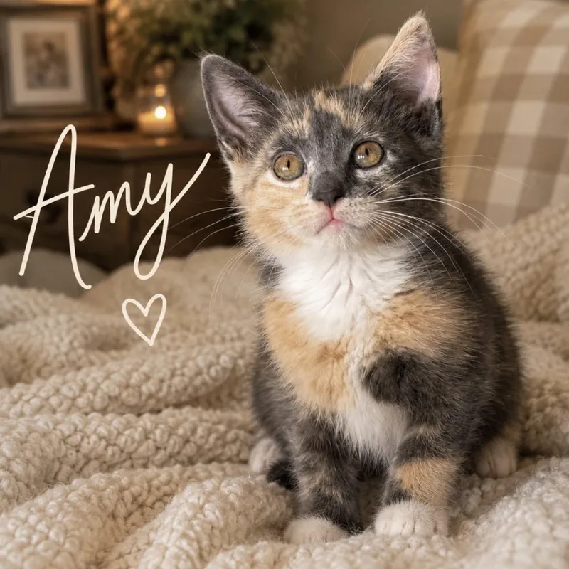 A baby small-sized female Tortoiseshell Domestic Short Hair cat named Amy for adoption in Inman, SC