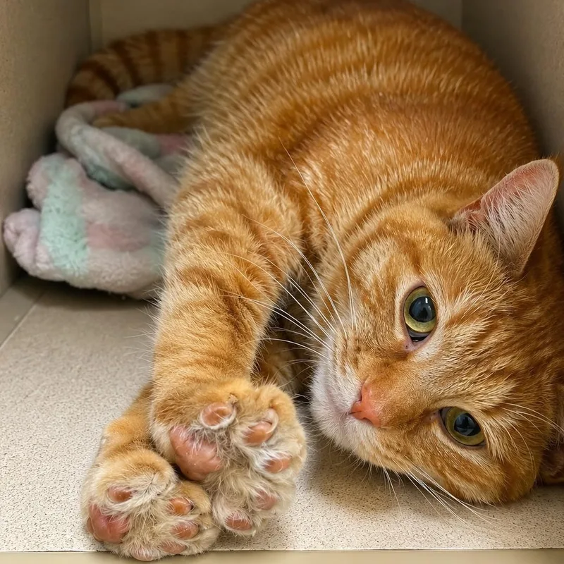 An adult medium-sized female Orange & White Domestic Medium Hair cat named Buttercup for adoption in Amsterdam, NY