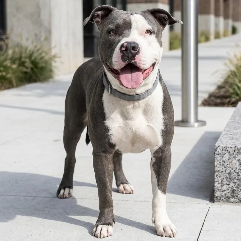 An adult medium-sized male Gray / Blue / Silver American Bully dog named Arlo for adoption in Proctorville, OH