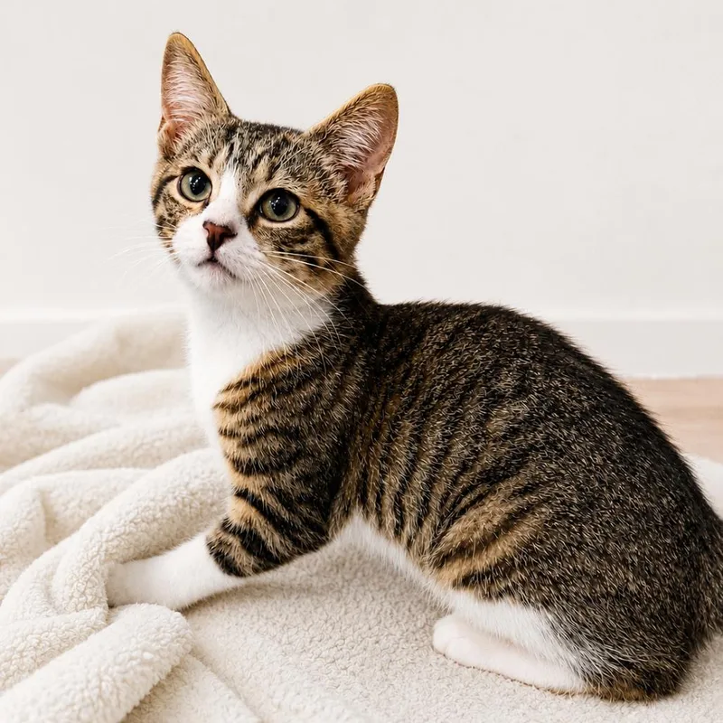 A baby small-sized male Brown / Chocolate Domestic Short Hair cat named Jackson for adoption in Tustin, CA