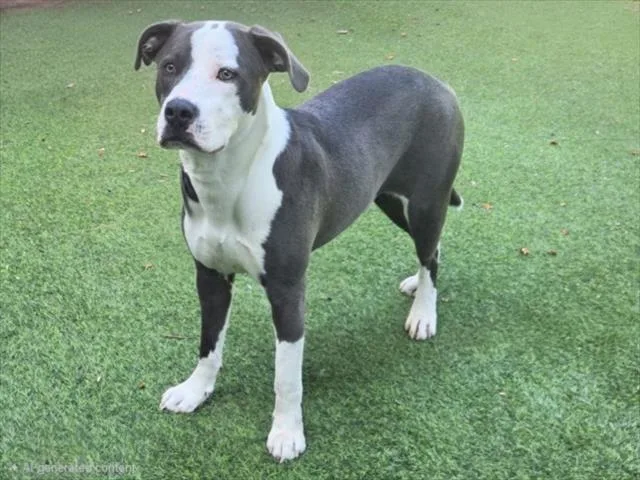 A young medium-sized male American Staffordshire Terrier dog named Mason for adoption in Van Nuys, CA