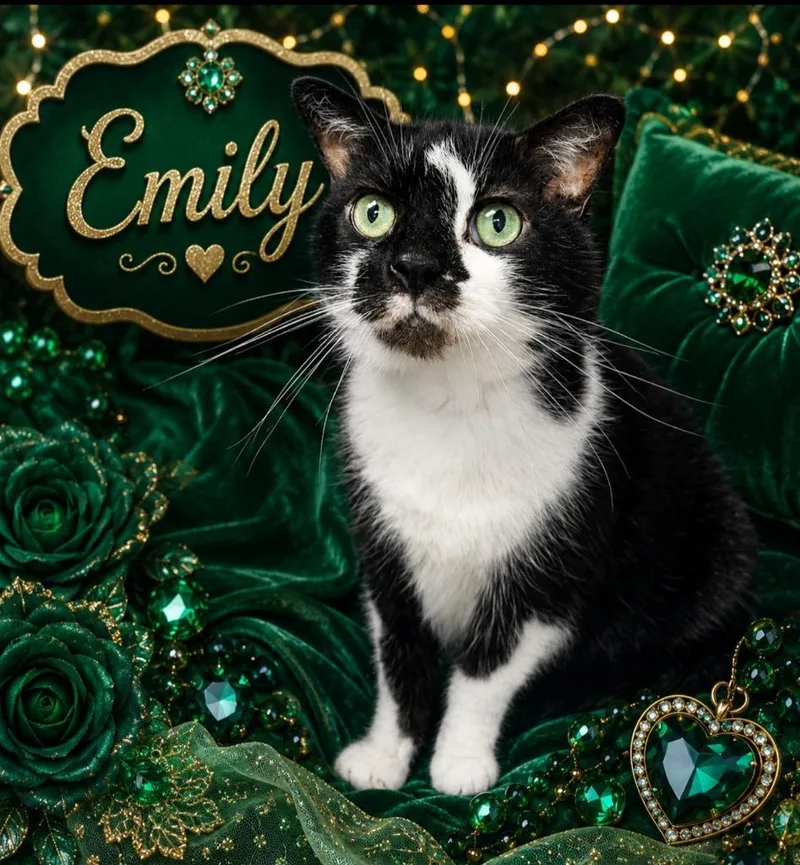 An adult large-sized male Domestic Short Hair cat named Emerald for adoption in Washington Court House, OH