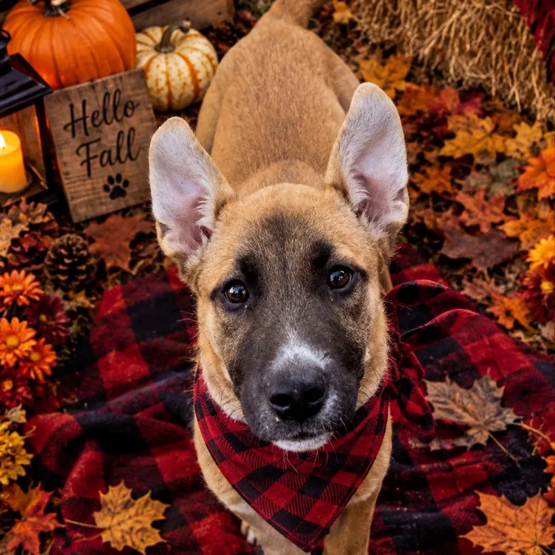 A baby small-sized female Yellow / Tan / Blond / Fawn Shepherd dog named Dawn for adoption in Hinesville, GA