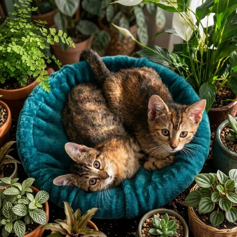 A baby medium-sized female Tabby (Brown / Chocolate) Tabby cat named Cara And Pallas for adoption in Allen, TX