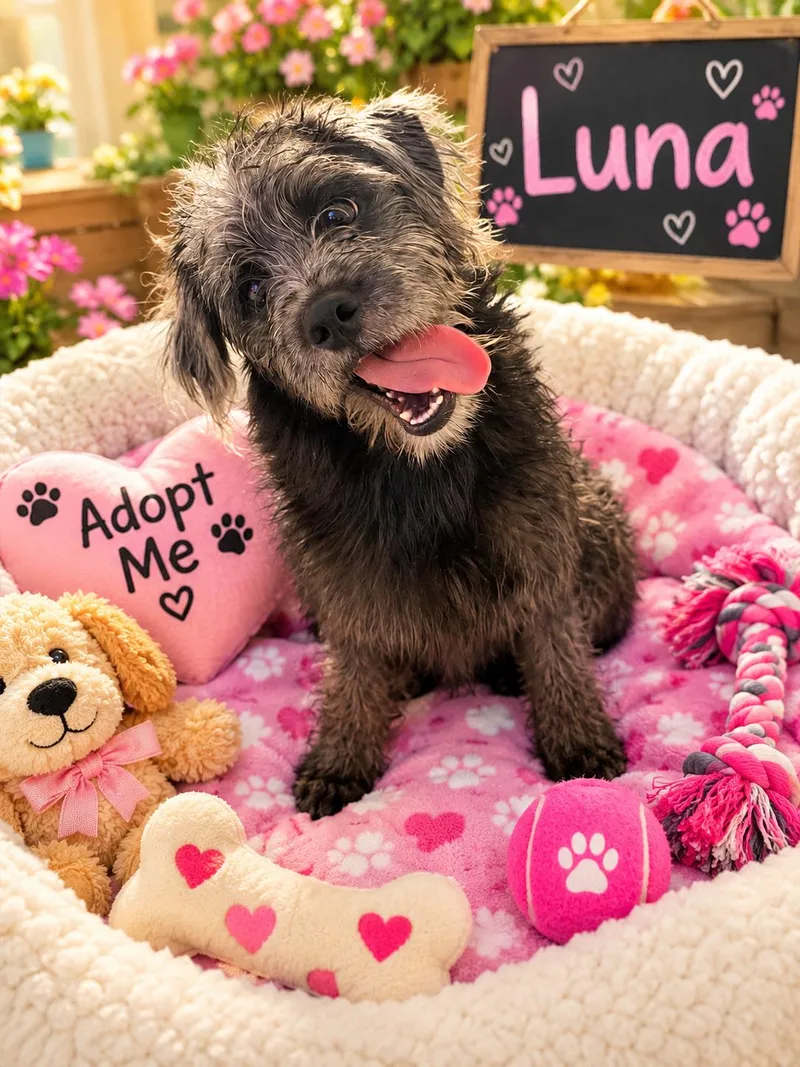 A young medium-sized female Terrier dog named Luna for adoption in Queen Creek, AZ