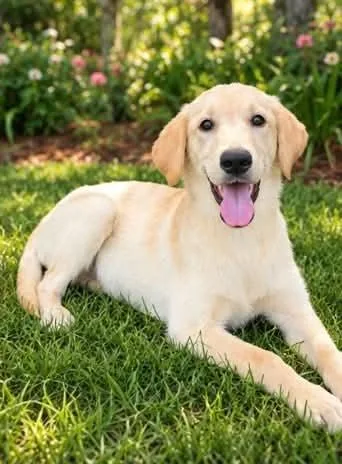 A baby large-sized female Yellow / Tan / Blond / Fawn Golden Retriever dog named Bunny for adoption in Foley, AL