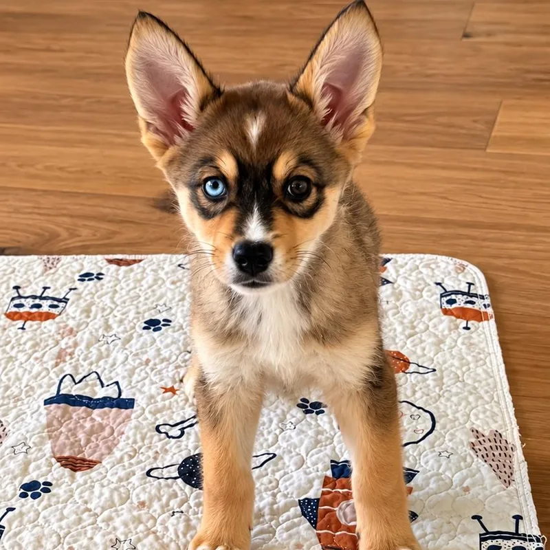 A baby medium-sized female Australian Shepherd dog named Stormie for adoption in Sacramento, CA