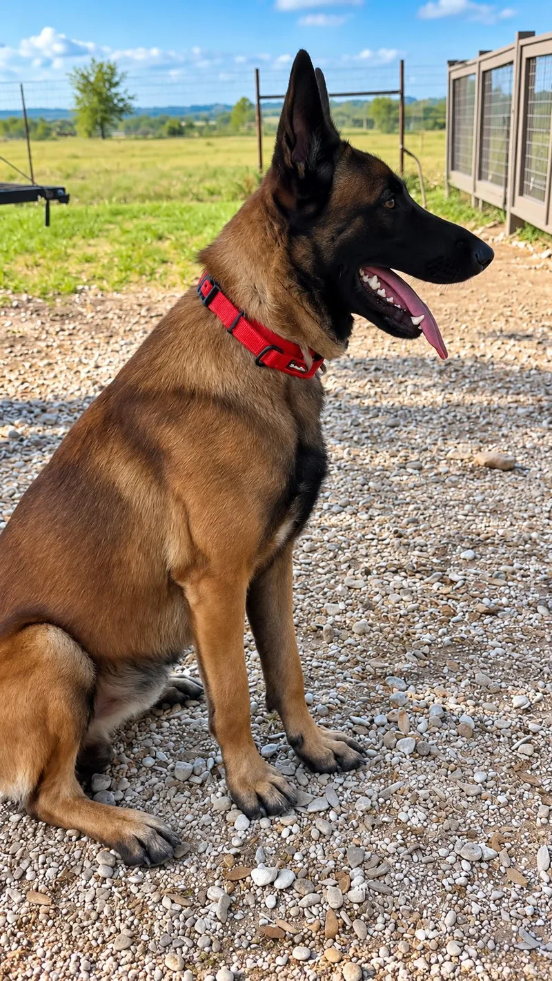 A young large-sized male Belgian Shepherd / Malinois dog named Rocky for adoption in Austin , TX