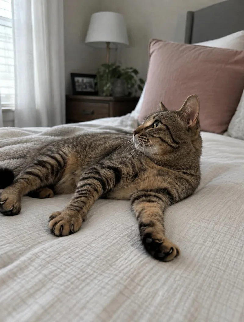 A young small-sized male Tabby cat named George for adoption in Allen, TX