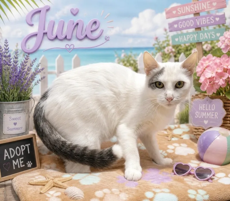 A young large-sized female Domestic Short Hair cat named June for adoption in Washington Court House, OH
