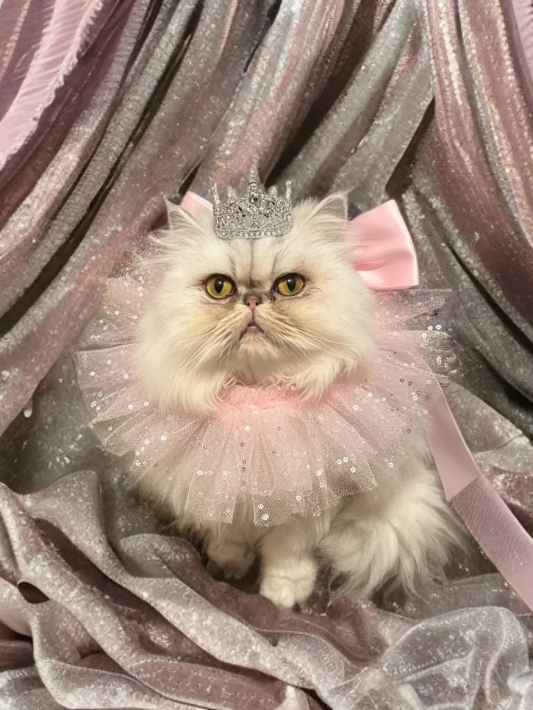 An adult medium-sized female White Persian cat named Princess for adoption in Houston, TX