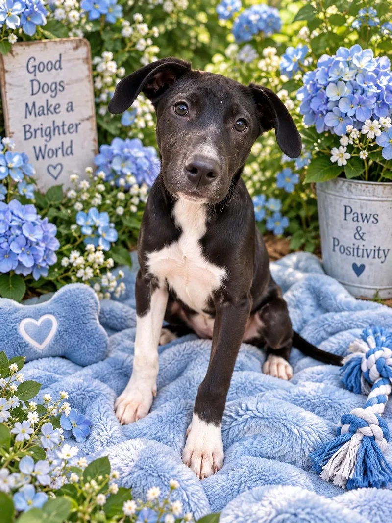 A young medium-sized male Black Labrador Retriever dog named Oscar for adoption in Wanaque, NJ