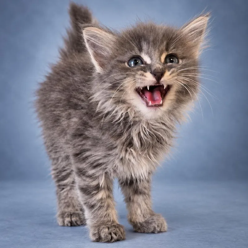 A baby small-sized female Domestic Medium Hair cat named Vanilla for adoption in Newport, TN