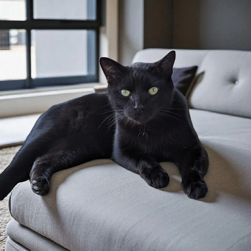 An adult medium-sized male Black Domestic Short Hair cat named Ashton Nj for adoption in Chuckey, TN