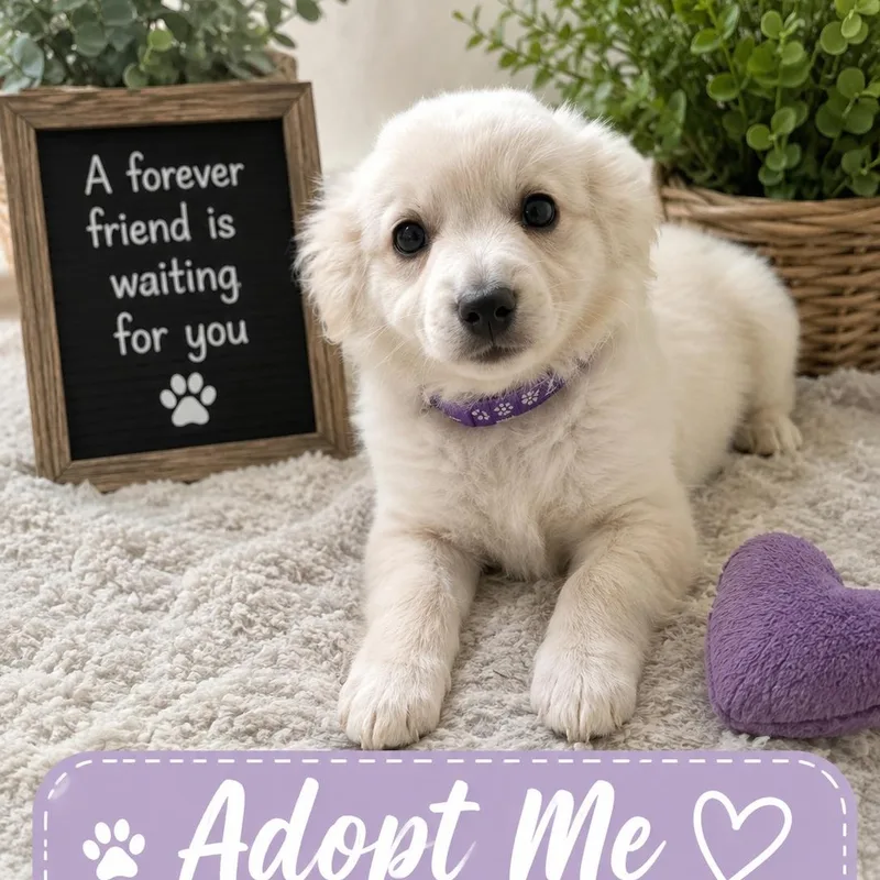 A baby small-sized male White / Cream Terrier dog named Koda for adoption in Seal Beach, CA