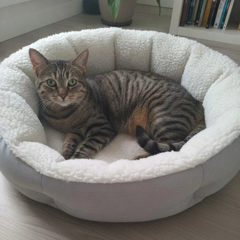 An adult large-sized female Tabby (Brown / Chocolate) Domestic Short Hair cat named Jellybean for adoption in Mazon, IL