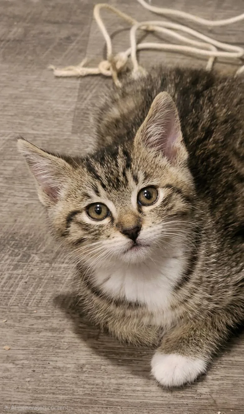 A baby medium-sized male Tabby cat named Socks for adoption in Campbell, CA
