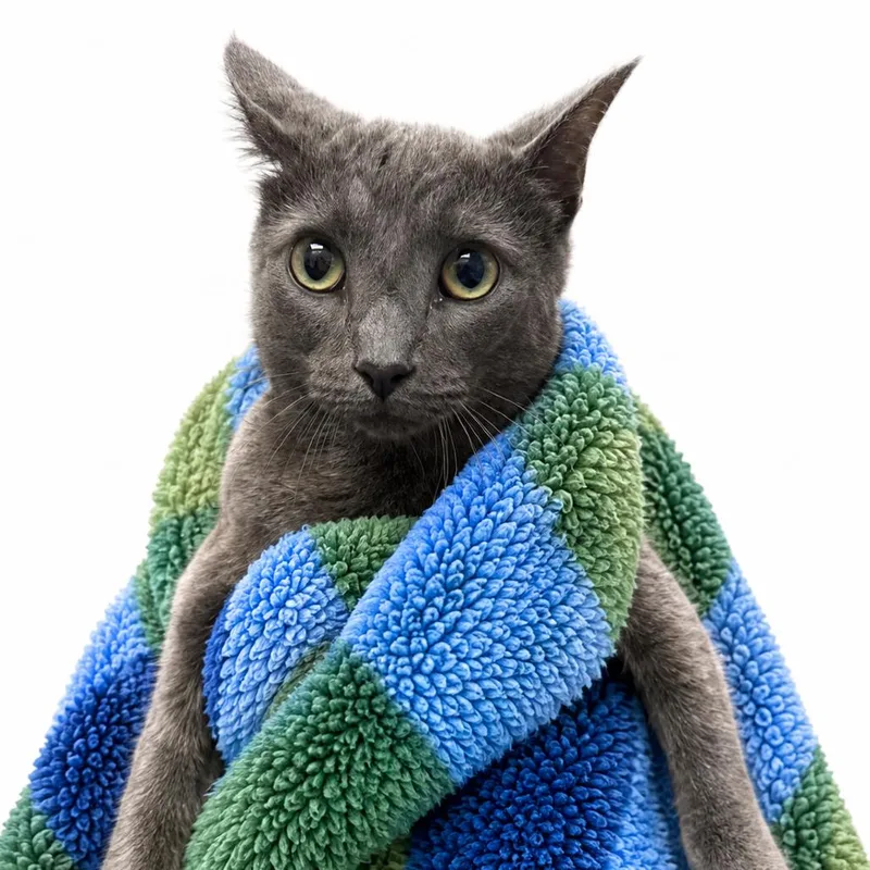 An adult small-sized female Gray / Blue / Silver Domestic Short Hair cat named April for adoption in Columbiana, AL