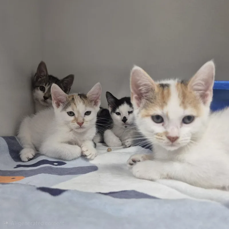 A baby small-sized male White Domestic Short Hair cat named Zach for adoption in Newark, NJ