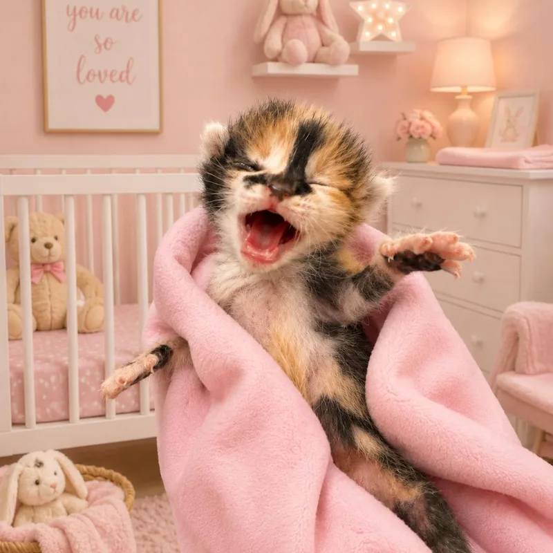 A baby small-sized female Calico Domestic Short Hair cat named Split Pea Soup for adoption in Columbiana, AL