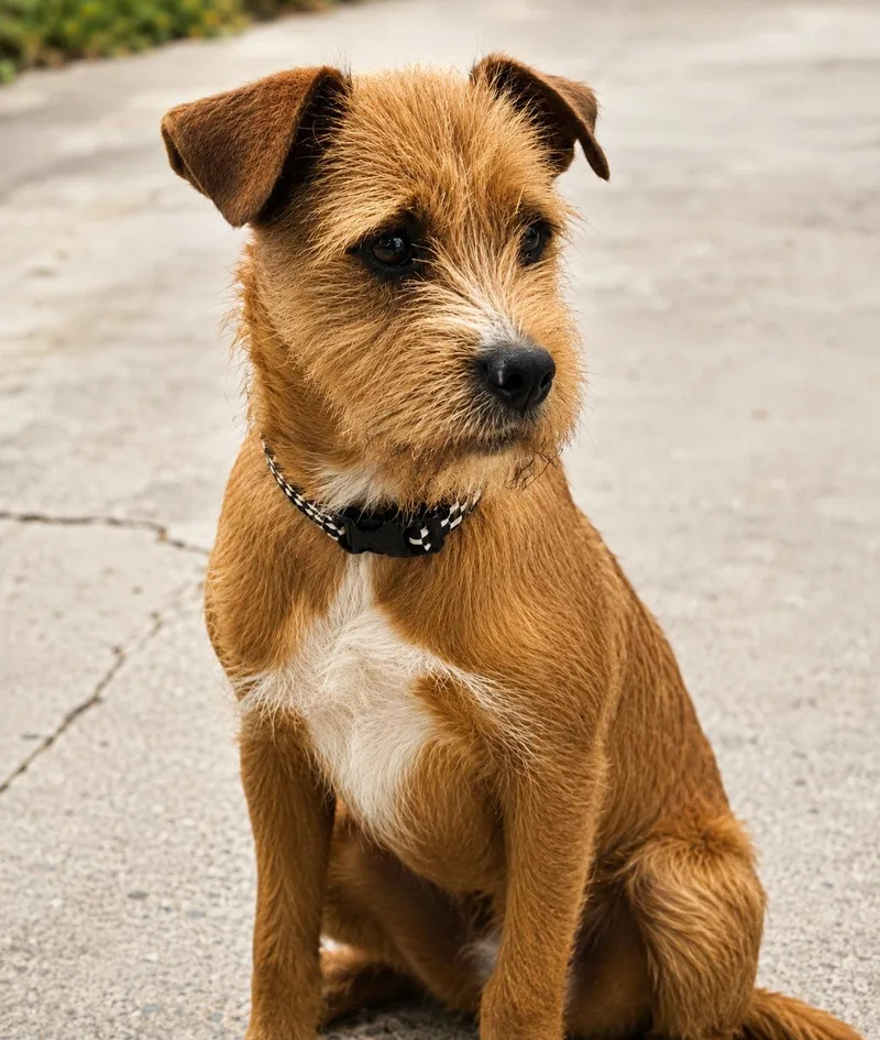 A young medium-sized male Golden Border Terrier dog named Benji for adoption in Houston, TX