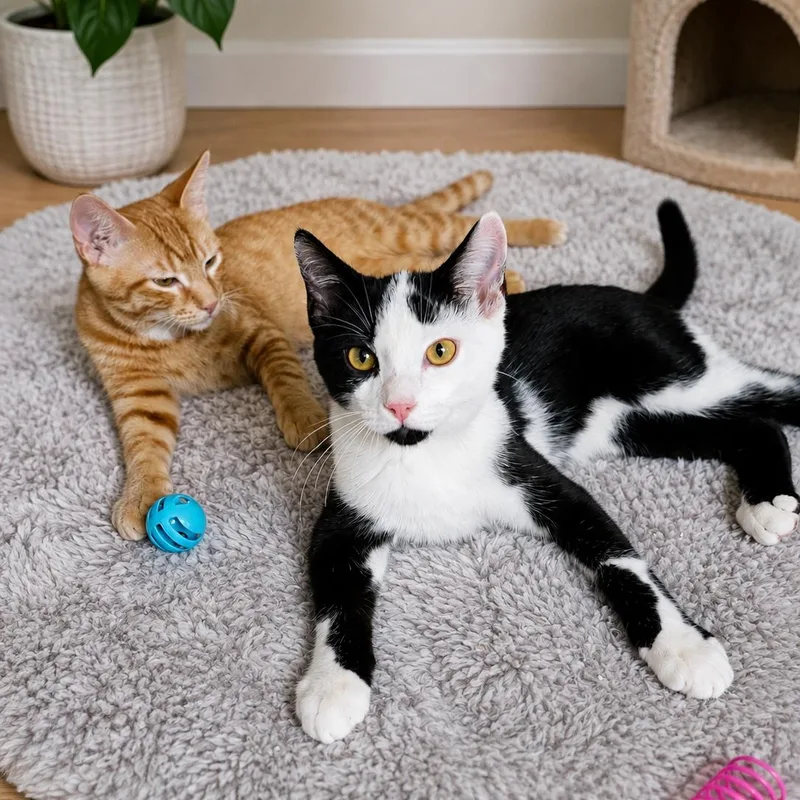 A baby medium-sized male Black & White / Tuxedo Domestic Short Hair cat named Trail & Blaze for adoption in Sewell, NJ