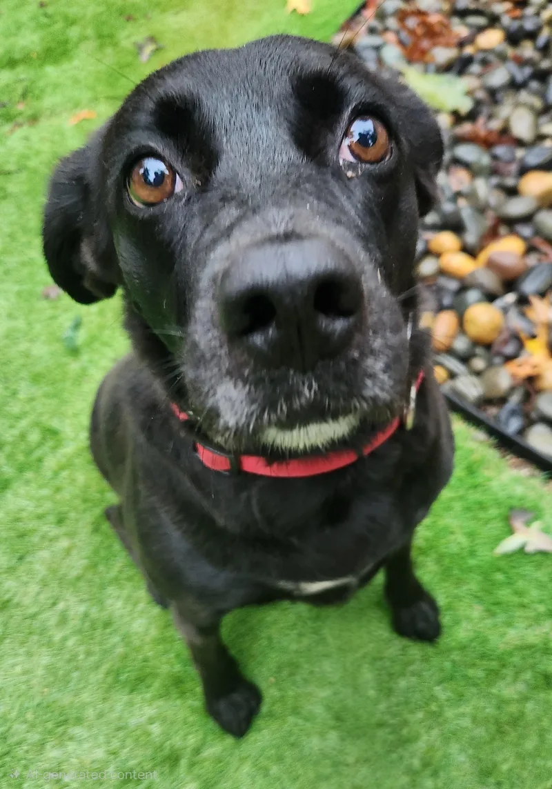 An adult medium-sized female Black Labrador Retriever dog named Amy for adoption in Pelzer, SC