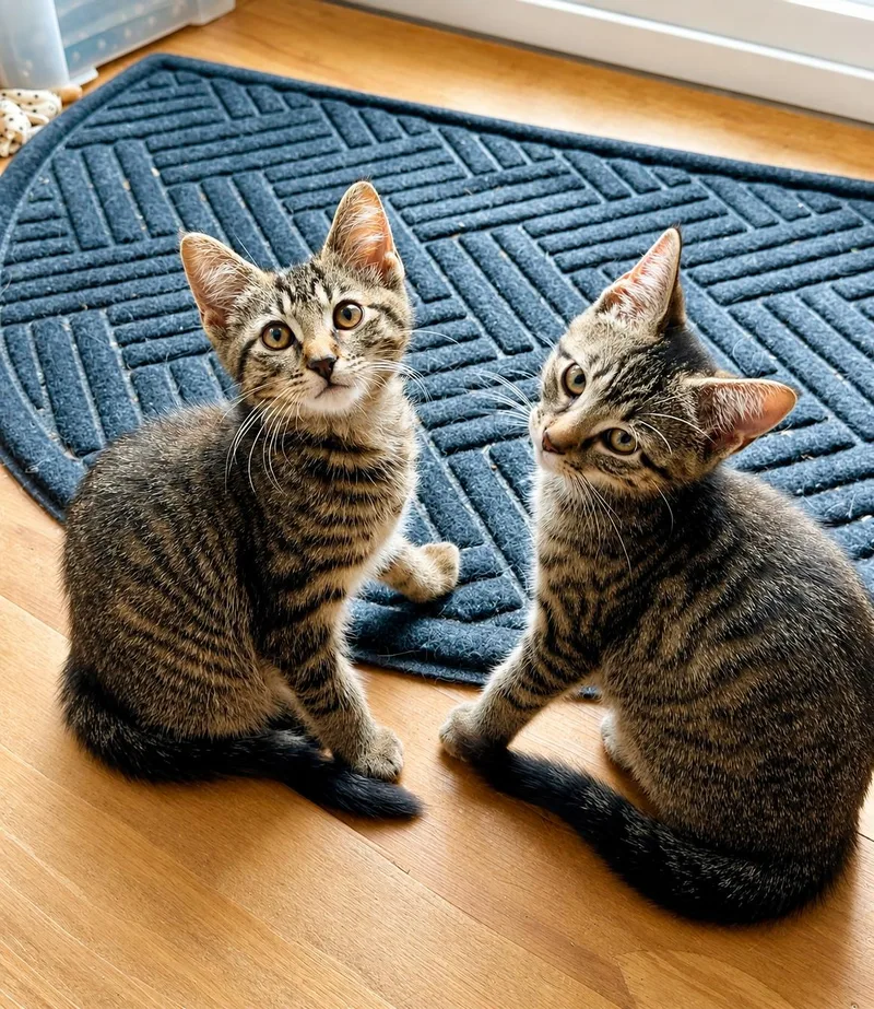 A young small-sized female Tabby (Brown / Chocolate) Domestic Short Hair cat named Zeus and Aphrodite for adoption in South Richmond, NY