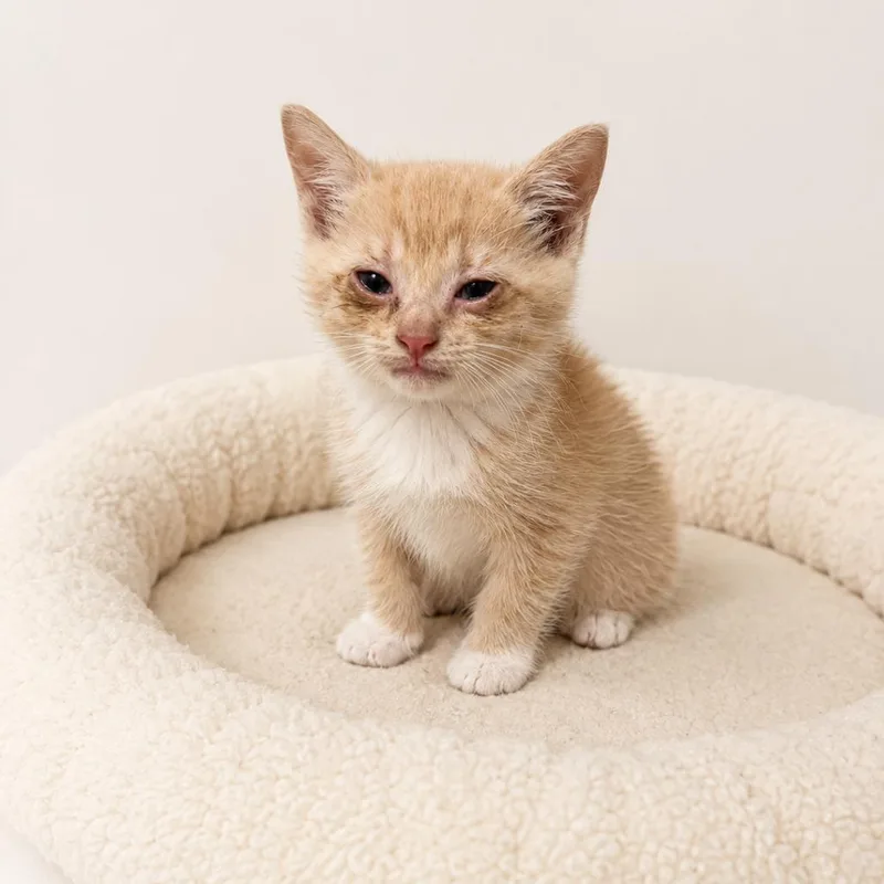 A baby small-sized female Buff / Tan / Fawn Domestic Short Hair cat named Honey for adoption in Redwood Falls, MN