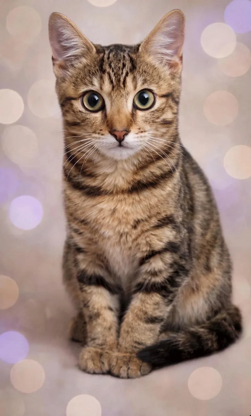 A young medium-sized female Tabby (Brown / Chocolate) Domestic Short Hair cat named Sophia for adoption in DELRAY Beach, FL