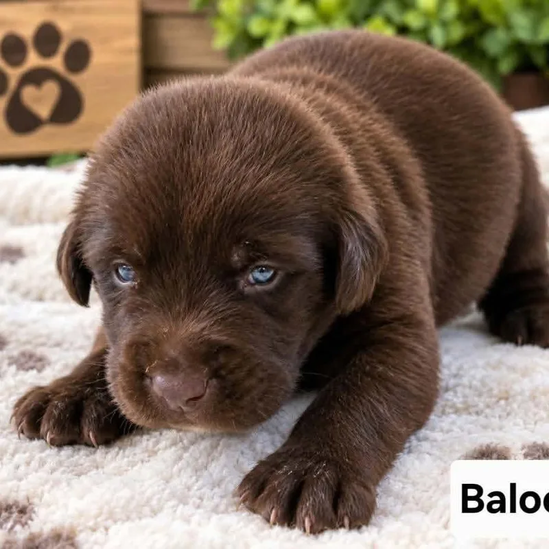 A baby large-sized male Chocolate Labrador Retriever dog named Baloo for adoption in Grand Bay, AL